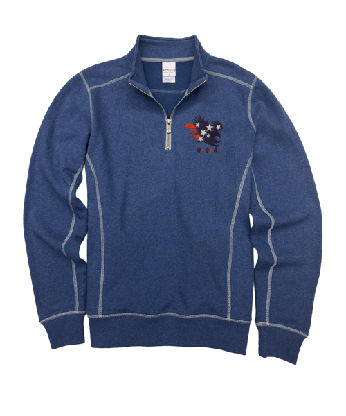 American Pride - Blue Heather Long Sleeve Mountain Peak Pullover