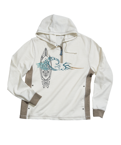 He'e Nalu Elima - Natural/Gray Long Sleeve Longboard Hooded Tee