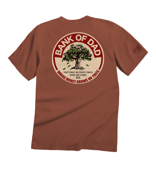 Bank Of Dad Trees - Chile Dyed Short Sleeve Crewneck T-Shirt