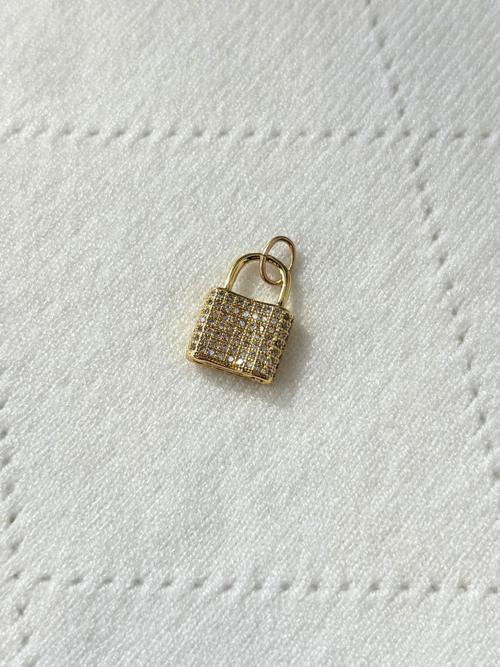 Farrah B Pave Lock Charm