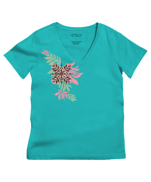 Nonohi Pua - Ocean Short Sleeve Pima V-Neck T-Shirt