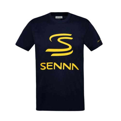 Ayrton Senna F1 Men's Legacy Logo T-Shirt - Navy/White/Gray Marble