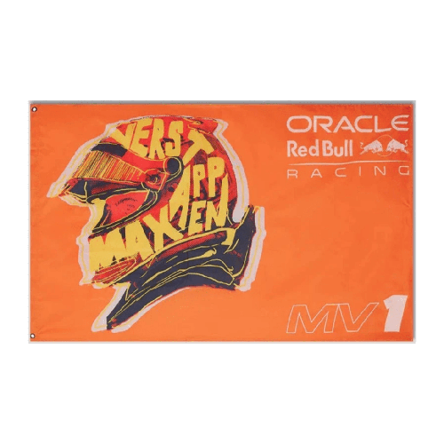 Red Bull Racing F1 Max Verstappen Helmet Flag - Orange