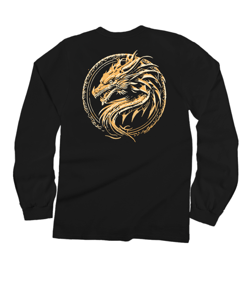 Dragon Medallion - Black Long Sleeve Crewneck T-Shirt