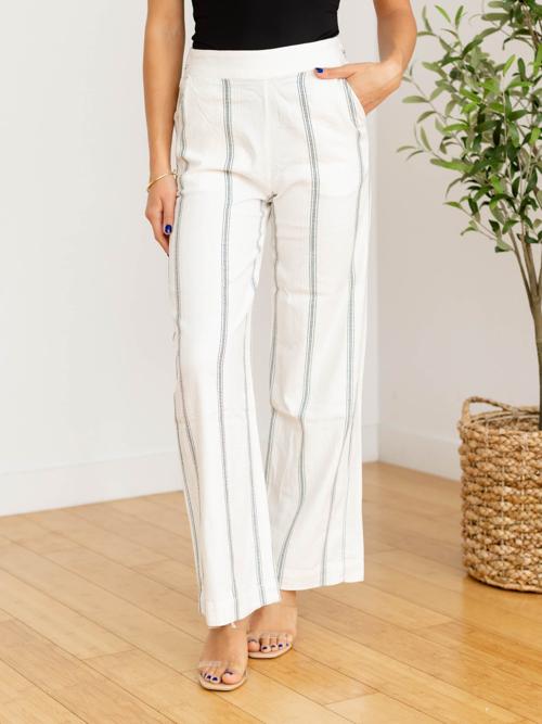 Linen Texture Stripe Pant