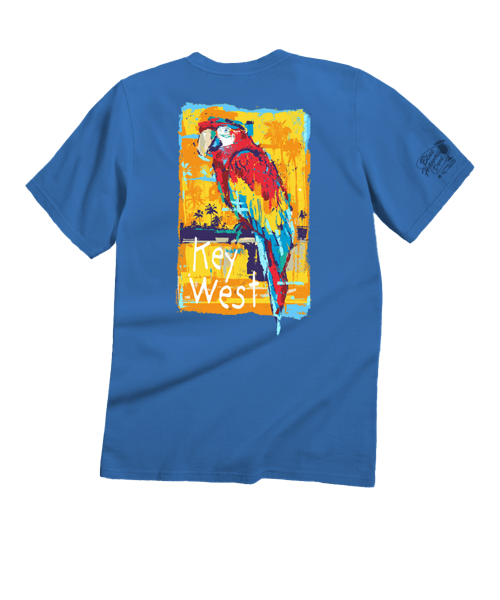 Painted Parrot - Blue Hawaii Dyed Short Sleeve Crewneck T-Shirt