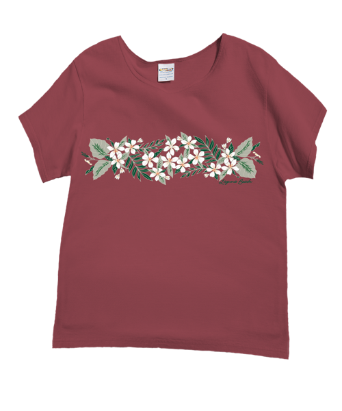 Orange Blossom Band - Paradise Red Dyed Short Sleeve Scoop Neck T-Shirt