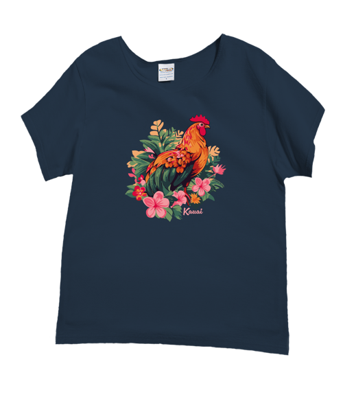 Island Chicken - Navy Short Sleeve Scoop Neck T-Shirt