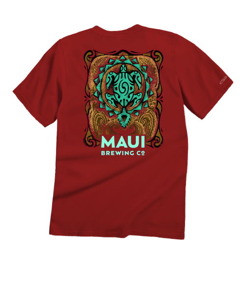 Maui Brewing Co Tribal Logo - Garnet Short Sleeve Crewneck T-Shirt