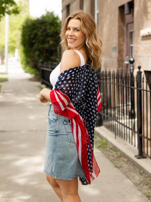 American Flag Stripe Kimono