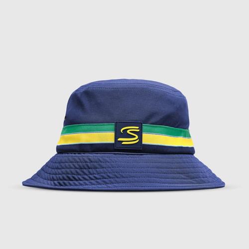 Ayrton Senna F1 Stripe Bucket Hat - Navy
