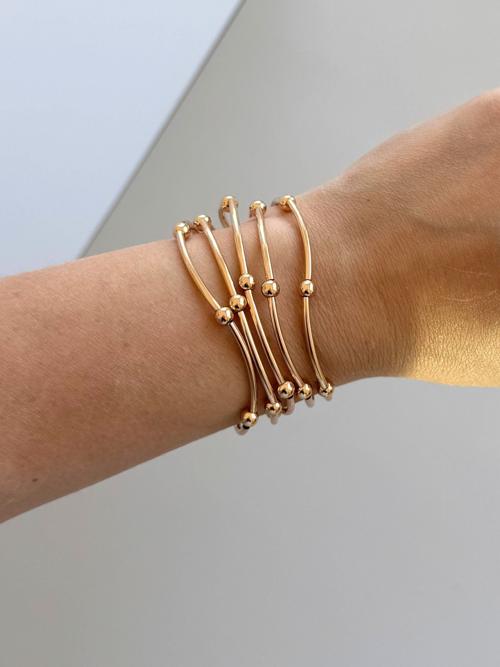 Water Resistant Set of 5 Beaded Stretch Bracelets