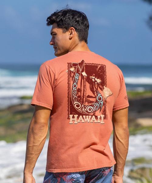 Hawaiian Fish Hook - Chile Dyed Short Sleeve Crewneck T-Shirt