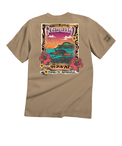 Grateful Dead Honolulu Concert - Kona Coffee Dyed Short Sleeve Crewneck T-Shirt
