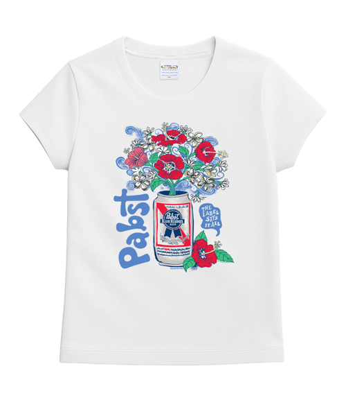 Pabst Aloha Blue Ribbon - White Short Sleeve Crewneck T-Shirt