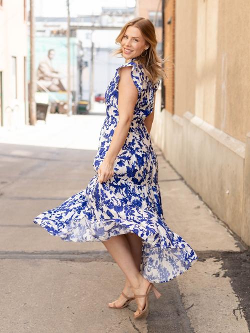 PINCH Floral Printed Tiered Maxi Dress