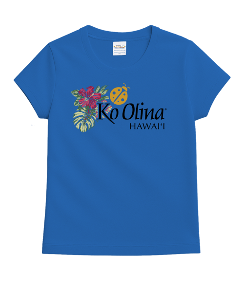 Koolina Floral Band - Blue Hawaii Dyed Short Sleeve Crewneck T-Shirt