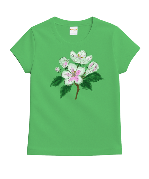 Apple Blossoms - Green Apple Dyed Short Sleeve Crewneck T-Shirt
