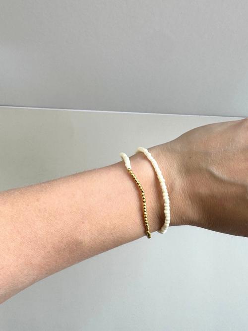 Glass + Metallic Beaded Bracelet