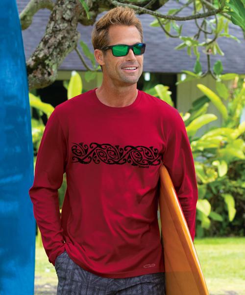 Maori Band - Rugby Red Long Sleeve Pima T-Shirt