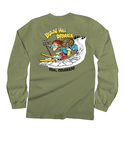Downhill Drinker - Hemp Dyed Long Sleeve Crewneck T-Shirt