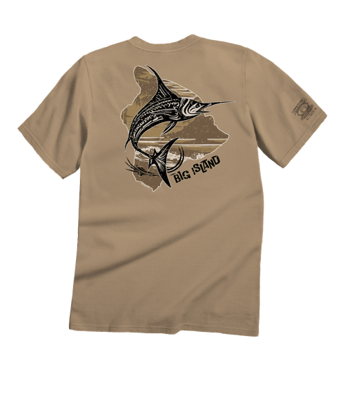 Marlin Of Hawaii - Kona Coffee Dyed Short Sleeve Crewneck T-Shirt