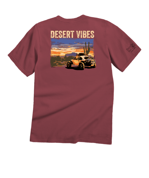 Volkswagen Desert Vibes - Paradise Red Dyed Short Sleeve Crewneck T-Shirt