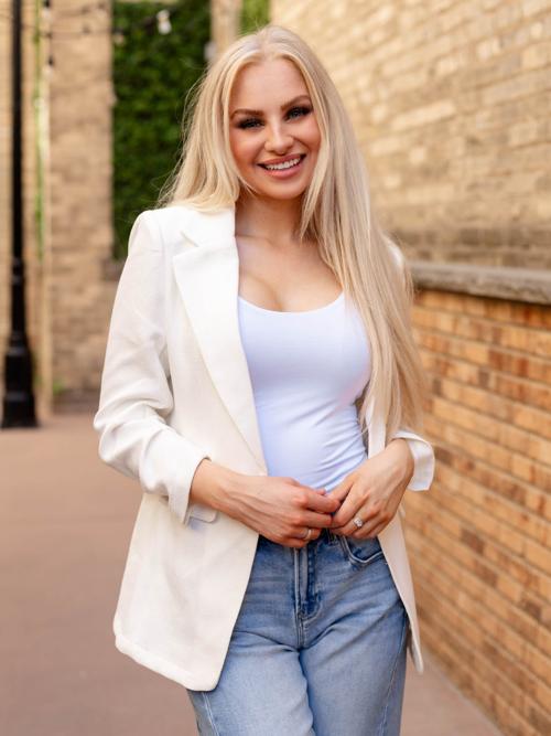 Notch Collar 3/4 Sleeve Blazer