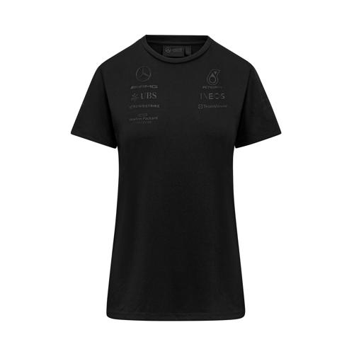 Mercedes AMG Petronas F1 Women's Team Stealth T-Shirt - Black/White