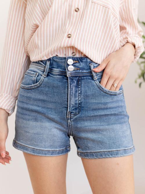 RISEN High Rise Bow Detail Shorts