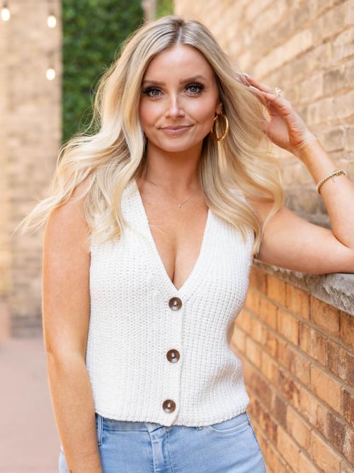 V-Neck Button Down Sweater Vest
