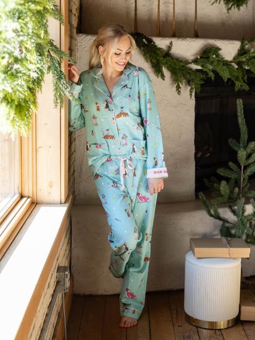 PJ Salvage Spa Day Dog Flannel Set