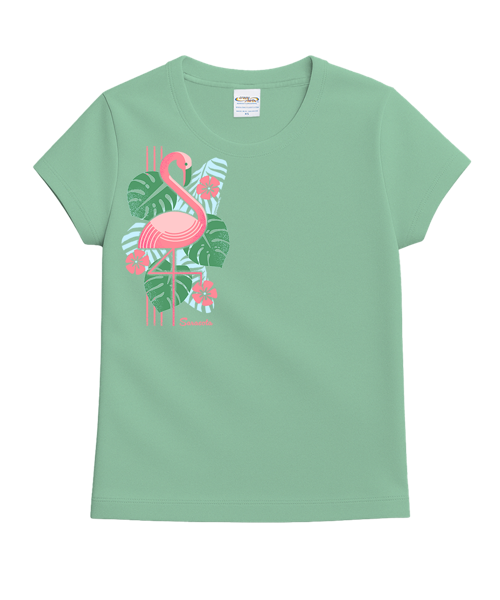 Mod Flamingo - Key Lime Dyed Short Sleeve Crewneck T-Shirt