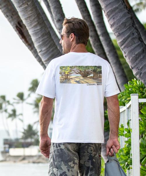 Banyan Tree Court - White Short Sleeve Crewneck T-Shirt