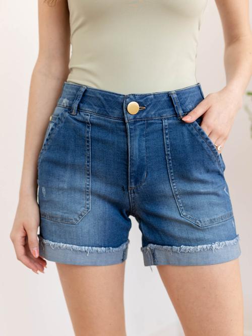 Democracy Mid Blue Vintage Utility Cuff Short