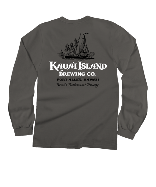 Kauai Island Brewing Co New Logo - Crater Dyed® Long Sleeve Crewneck T-Shirt