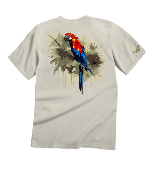 Camo Parrot - Coconut Dyed Short Sleeve Crewneck T-Shirt