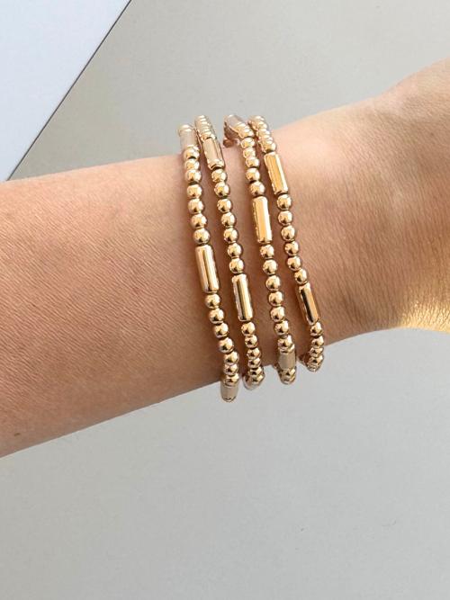 Set of 4 Cylinder Stretch Bracelets