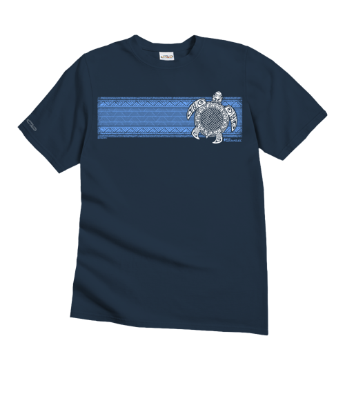 Turtle Tribal Band - Navy Short Sleeve Crewneck T-Shirt