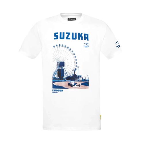 Ayrton Senna F1 Suzuka Circuit Graphic T-Shirt - White