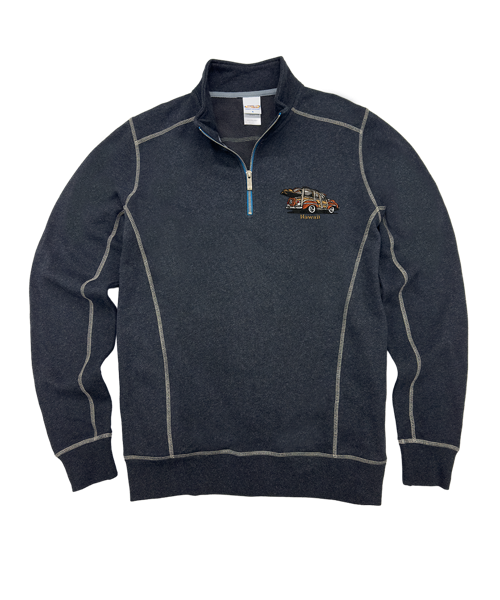 Retro Woody - Charcoal/Heather Long Sleeve Mountain Peak Pullover