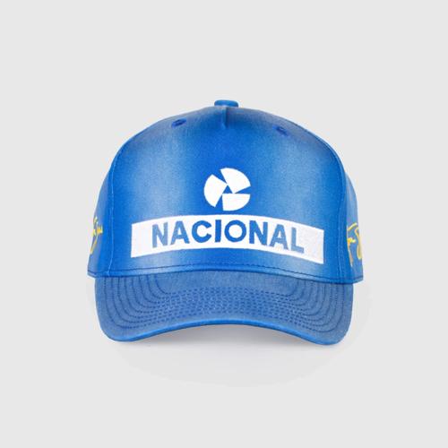 Ayrton Senna F1 Nacional Vintage Wash Baseball Hat - Blue