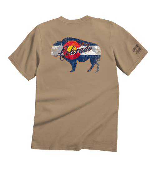 Buffalo Flag - Kona Coffee Dyed Short Sleeve Crewneck T-Shirt