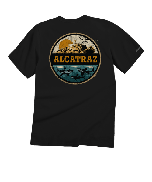 Alcatraz Sharks - Black Short Sleeve Crewneck T-Shirt