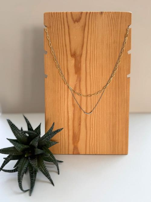 Two Tone Layered Chain Necklace