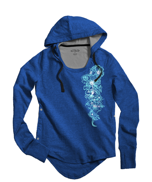 Romantic Floral - Midnight Long Sleeve Harmony Hooded T