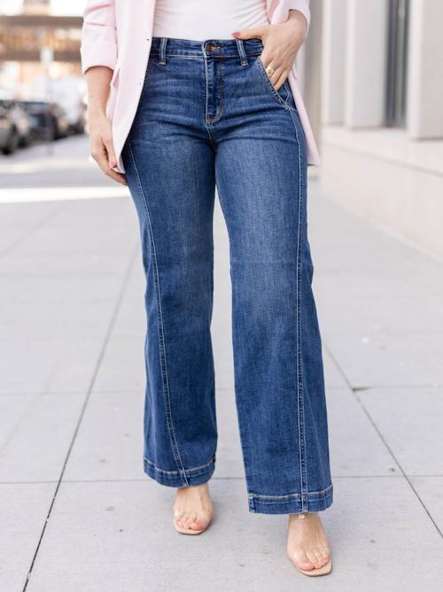 Judy Blue Medium High Rise Trouser Wide Leg