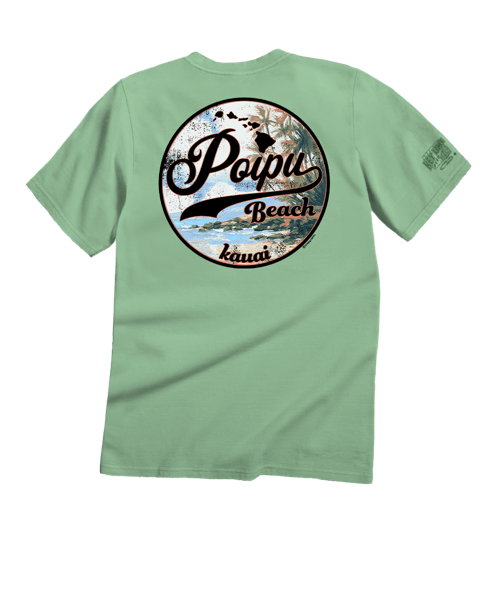 Poipu Beach Cruisin - Key Lime Dyed Short Sleeve Crewneck T-Shirt