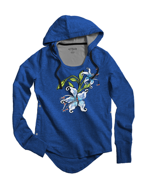 Moonlight Blossom - Midnight Long Sleeve Harmony Hooded T