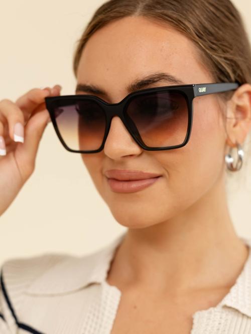 Quay Level Up Sunglasses - Matte Black/Dusk Poppy
